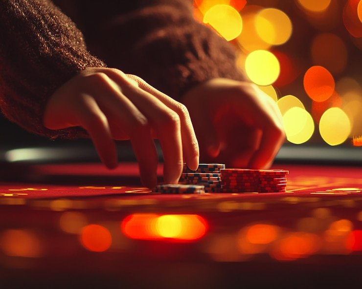 Detail antarmuka staking baccarat togel 41 dengan tombol Player, Banker, dan Tie yang responsif